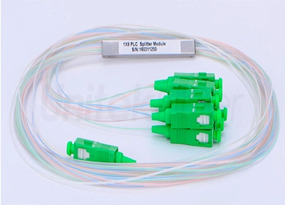 PON Fiber Optic Micro PLC Splitter Type 0.9mm with LC SC Terminations