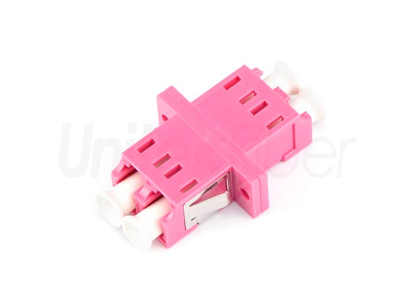 Hot Sale LC Female to LC Female Fiber Optical Adapter Duplex OM4 Pink