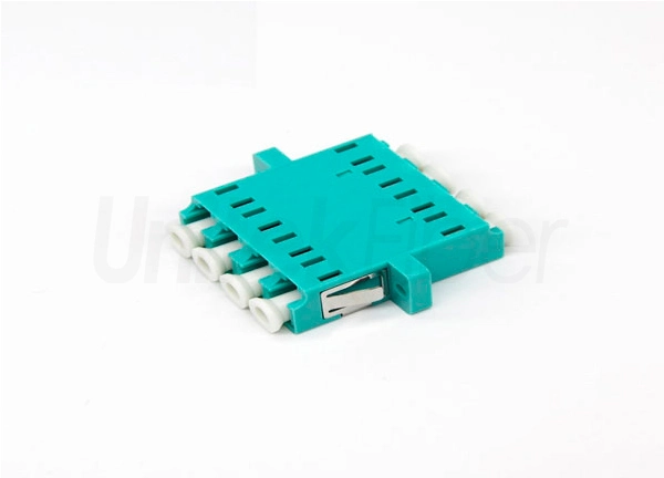 OM3 Aqua Fiber Optic Adapter LC Female to LC Female Quad