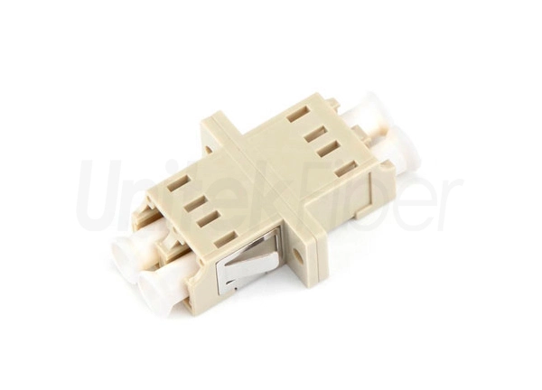 Optical Flange Fiber Adapter LC to LC UPC Duplex OM1 Beige Color