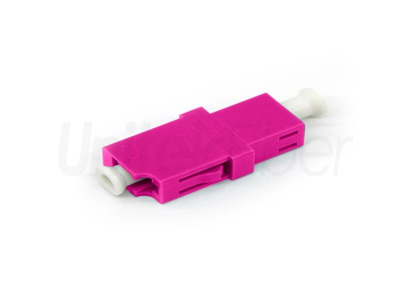 LC/UPC to LC/UPC Plastic Fiber Adapter SX OM4 Pink with Flange