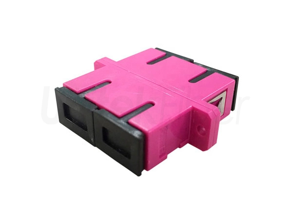 SC-SC Flanged Fiber Optic Adapter Duplex Pink Color 0.2dB