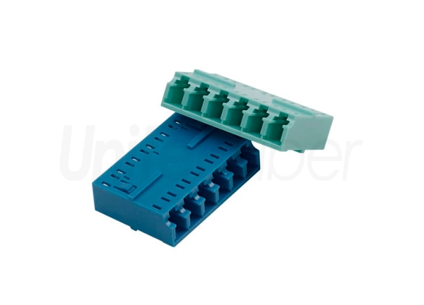 Sextuplex Fiber Optic Adapter LC to LC 6ports Fiber Optical Mating Sleeves