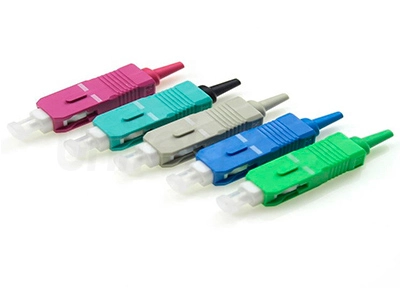 SC Fiber Optical Connector APC UPC Single Mode 0.9mm Aqua Purple