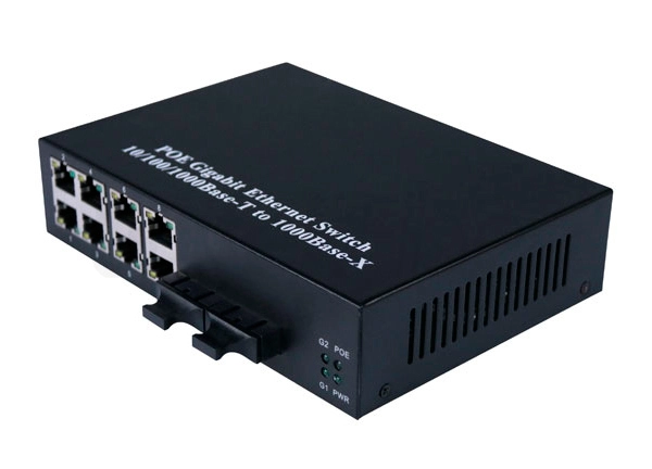 High Quality Gigabit Ethernet Network 8 Port PoE Fiber Switch With 1000M 2 Fiber Ports