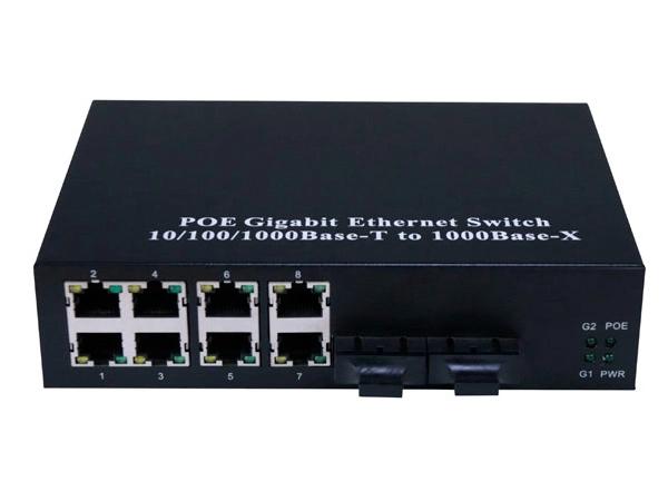 Multimode RJ45 Fiber Optic Ethernet Switch 8 Port Gigabit Switch