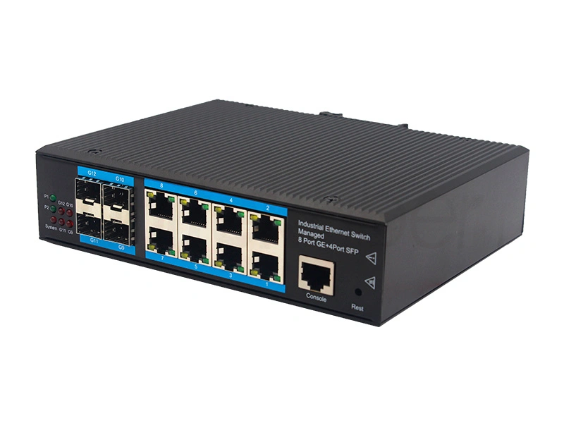 best quality managed gigabit electrical 8 ports 4 port sfp industrial ethernet switch 4