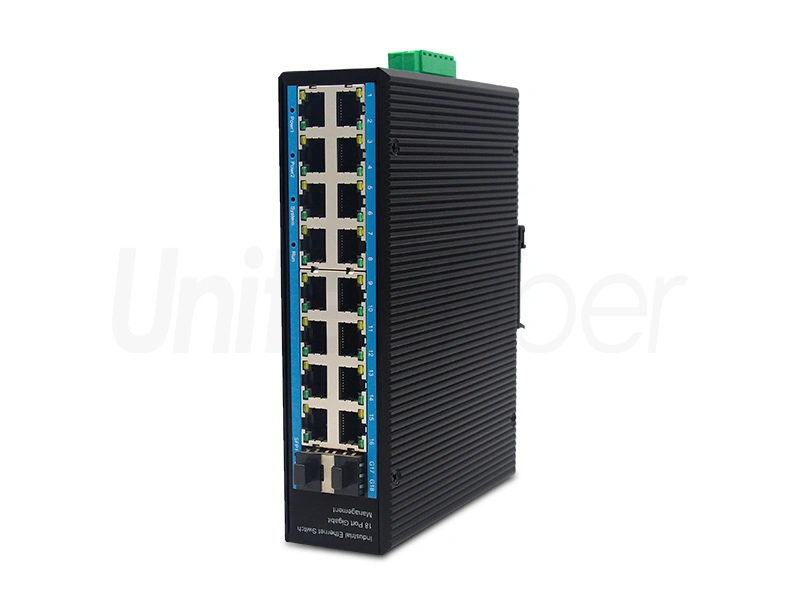 China High Performance Industrial POE Switch with 16 RJ45 Electrical Ports