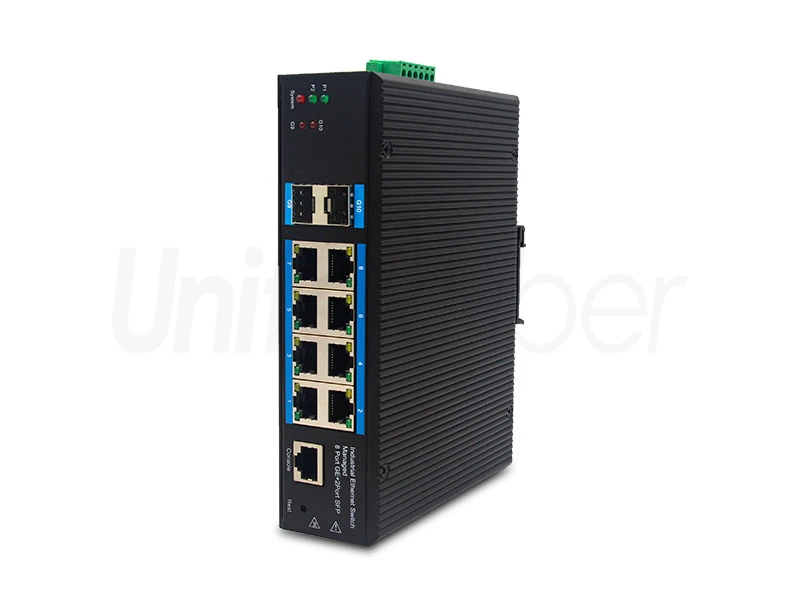 Data Center Managed 8 Electrical Ports Full Gigabit Industrial Ethernet Switch with 2 SFP Ports