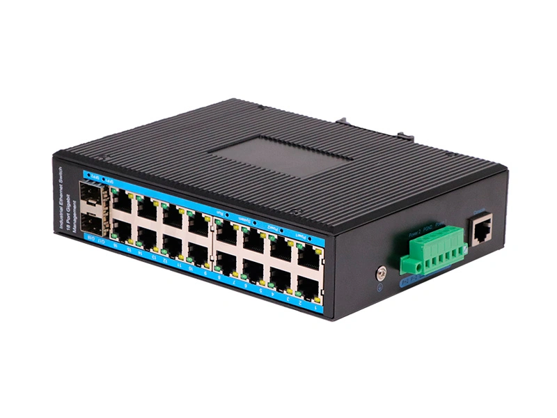 full gigabit 16 electrical ports and 2 optical ports industrial poe switch vendors 2
