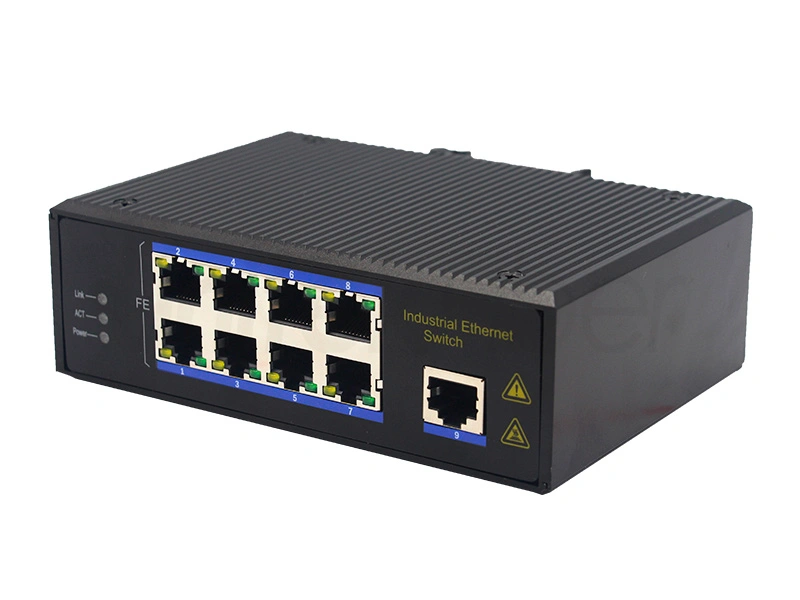 Industrial-grade Ethernet Switch Unmanaged 9-Port 100Mbps High Performance for Data Center