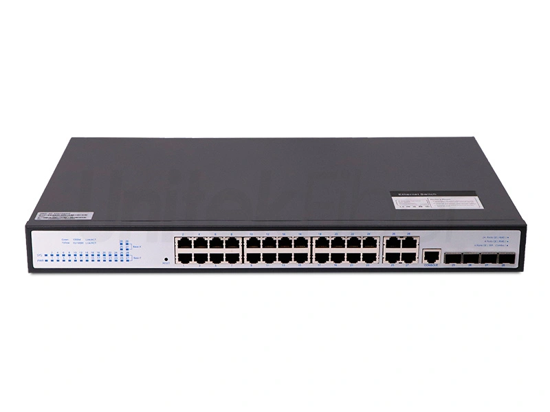 Industrial POE Switch 24-port 10M 100M 1000M 4-ports SFP and 8 Combo Ports Steel Alloy