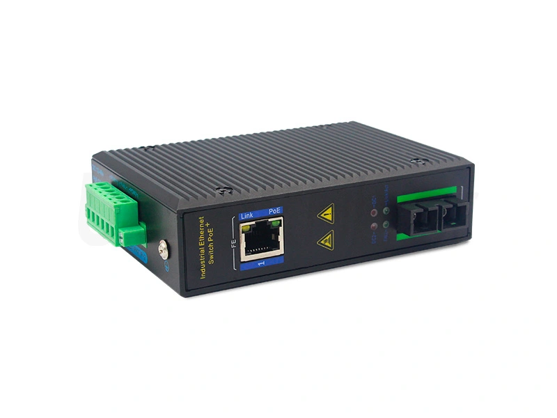 1 Fiber Port 1 Electric Port 100M Industrial-grade POE Industrial Ethernet Switch