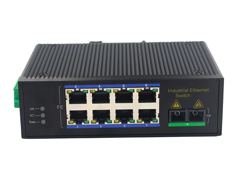 10 100m 1 optical port 8 electrical rj45 ports industrial ethernet poe switch