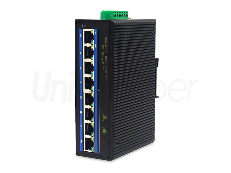 Din-Rail Mount 10M 100M 1000M Gigabit Electrical 8 Ports Industrial POE Switch