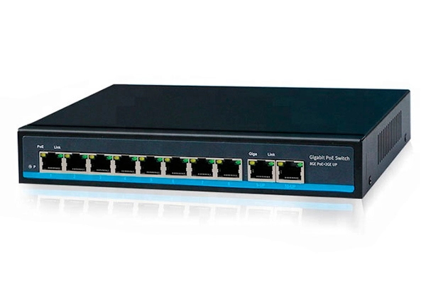 High Quality 8 Ports Gigabit CCTV Network Ethernet PoE Switch 48V 10M100M 1000M