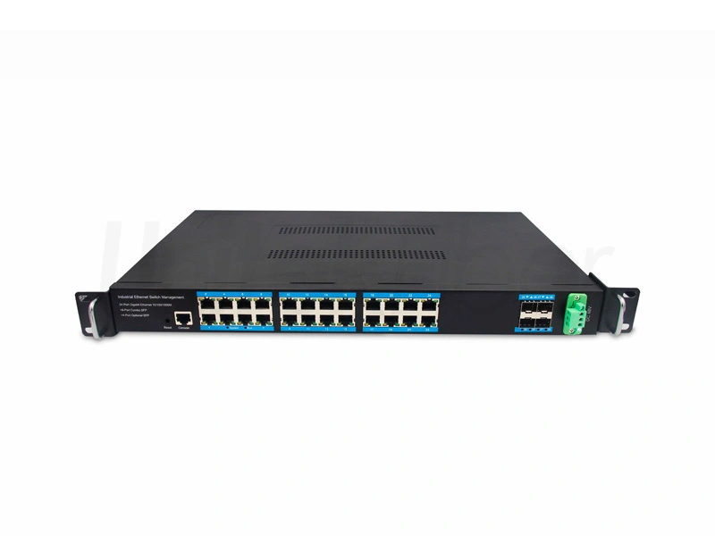 hot sale full gigabit industrial ethernet switch 24 port 10m 100m 1000mbps 4 sfp ports sfp 4 combo ports 3