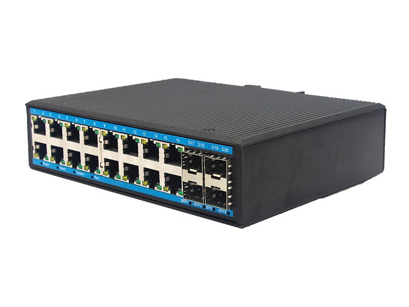 wall mount din rail gigabit 16 port rj45 4 port sfp unmanaged industrial ethernet switch 3