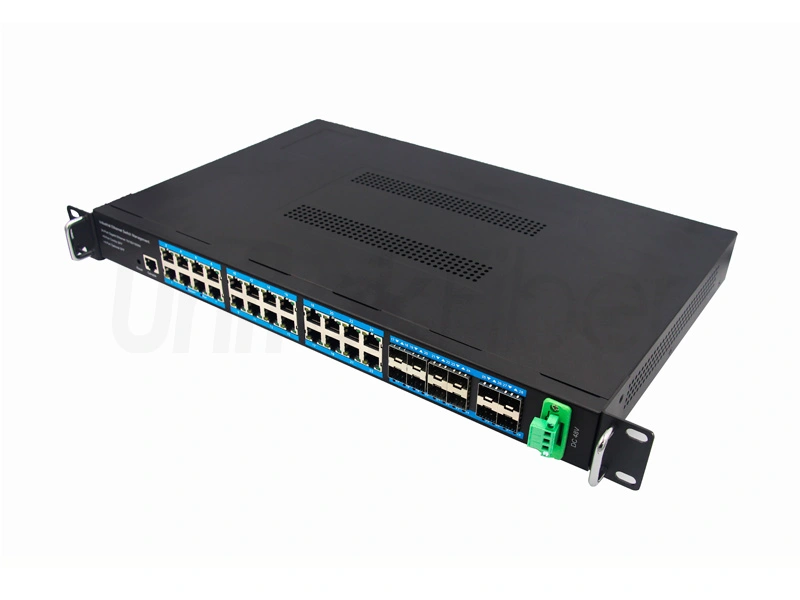 wholesales full gigabit managed industrial ethernet switch 24 ports rj45 8 combo ports 4 optional sfp ports 3