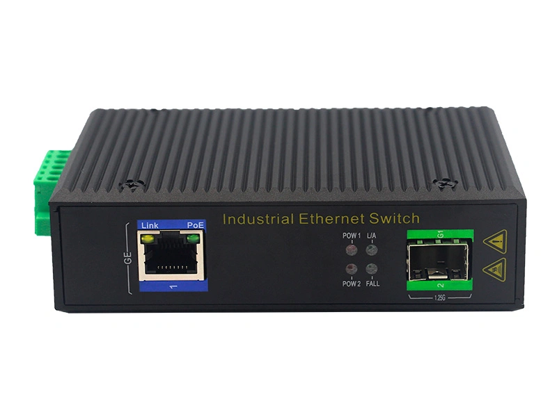 Customized 1000M 1port Rj45 1port SFP Full Gigabit Industrial POE Ethernet Switch