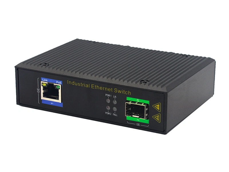 Customized 1000M 1port Rj45 1port SFP Full Gigabit Industrial POE Ethernet Switch