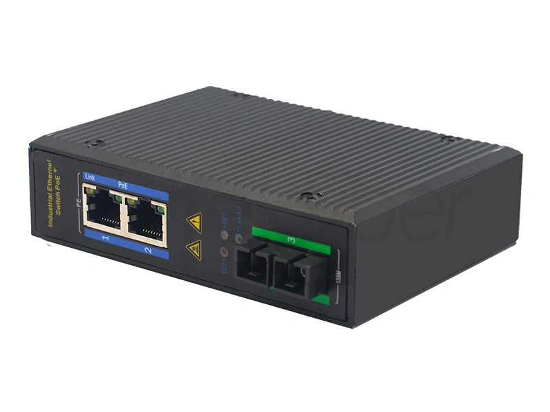 High Quality 1 Fiber Optical Port RJ45 2 Ports Network 10M 100M Industrial Ethernet PoE Switch