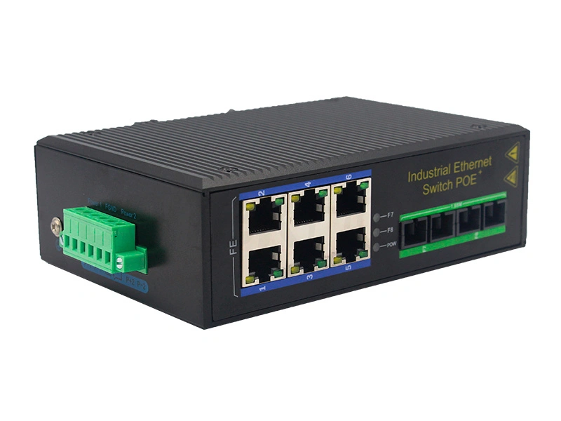 Manufacturer Unmanaged Industrial-grade Ethernet PoE Switch with 2 Optical Ports and 6 Electrical Ports