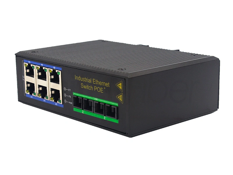 Manufacturer Unmanaged Industrial-grade Ethernet PoE Switch with 2 Optical Ports and 6 Electrical Ports