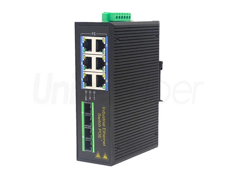 Manufacturer Unmanaged Industrial-grade Ethernet PoE Switch with 2 Optical Ports and 6 Electrical Ports