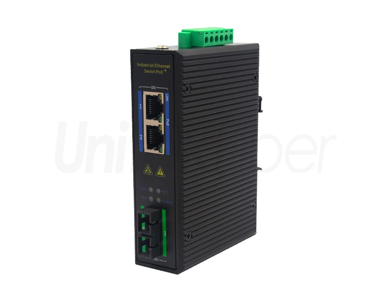 10/100/1000M RJ45 2 Ports + Optical Port Unmanaged industrial  PoE Ethernet Switch For Data Center