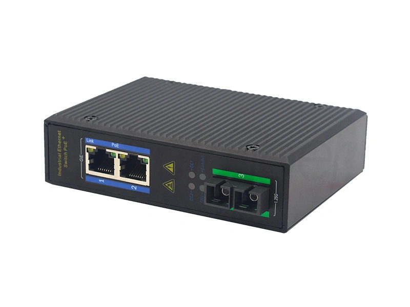 10/100/1000M RJ45 2 Ports + Optical Port Unmanaged industrial  PoE Ethernet Switch For Data Center