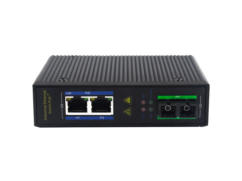 10/100/1000M RJ45 2 Ports + Optical Port Unmanaged industrial  PoE Ethernet Switch For Data Center