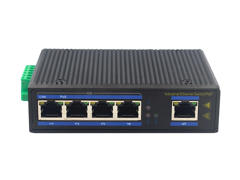 Industrial 8-Port Full Gigabit PoE Switch supports DC12-48V Input