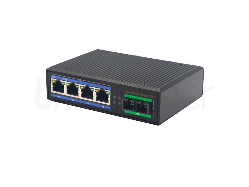 10M 100M 1000M High Reliability Industrial PoE Ethernet Switch with 4 Electrical Ports and 1 SFP Port