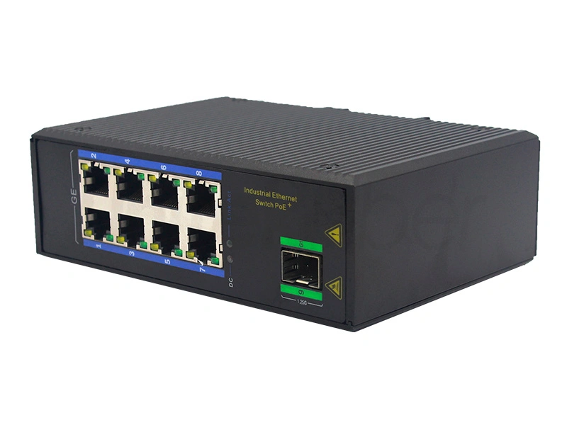 PoE Gigabit Industrial Ethernet Switch with 1 SFP Fiber Port and 8 Electric Ports High Performance China