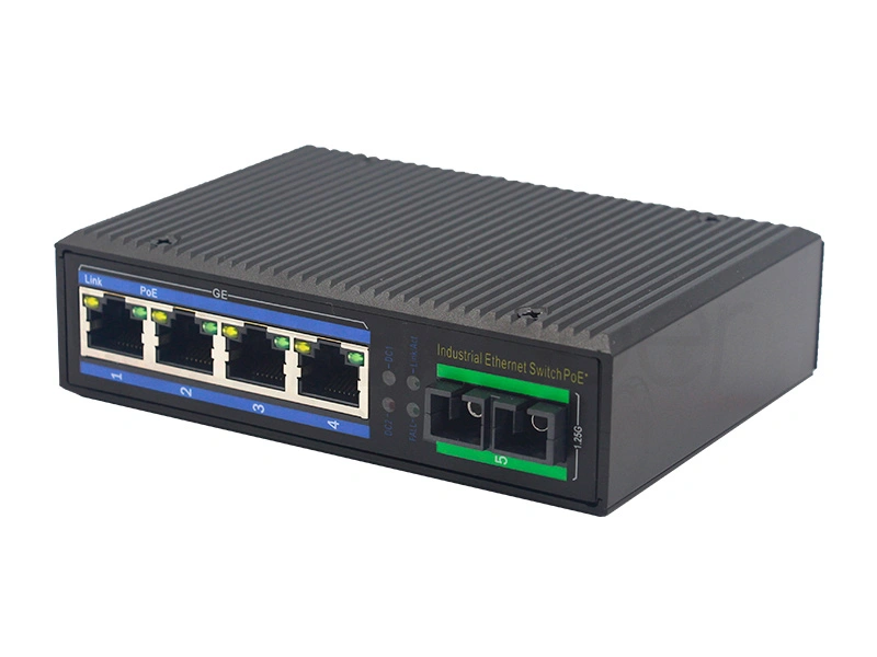 WIFI 1 Gigabit Optical Port + 4 RJ45 Ports Gigabit PoE Unmanaged Industrial PoE Ethernet Switch