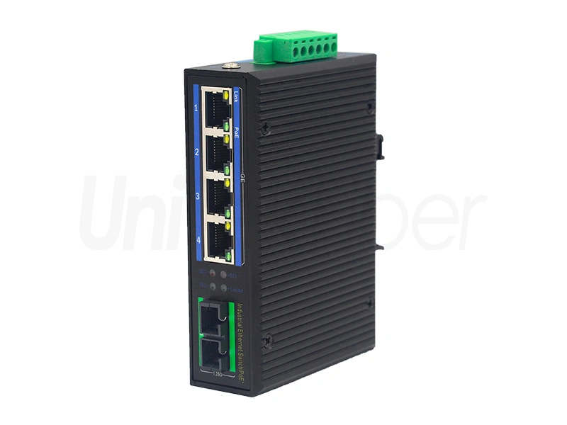 WIFI 1 Gigabit Optical Port + 4 RJ45 Ports Gigabit PoE Unmanaged Industrial PoE Ethernet Switch