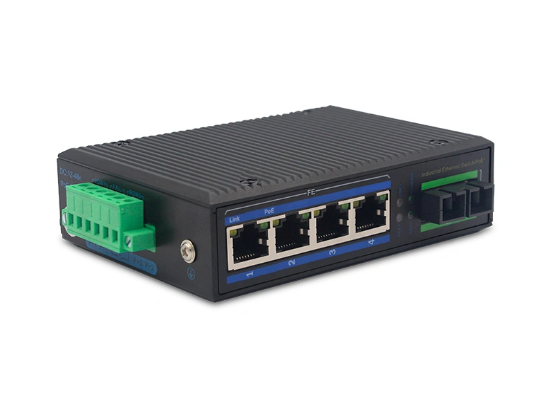 10/100Mbps Industrial Ethernet PoE Switch with 1 Optical Port 4 Electrical Ports Wholesale