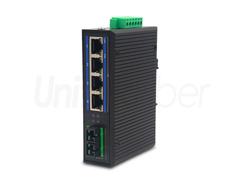 10/100Mbps Industrial Ethernet PoE Switch with 1 Optical Port 4 Electrical Ports Wholesale