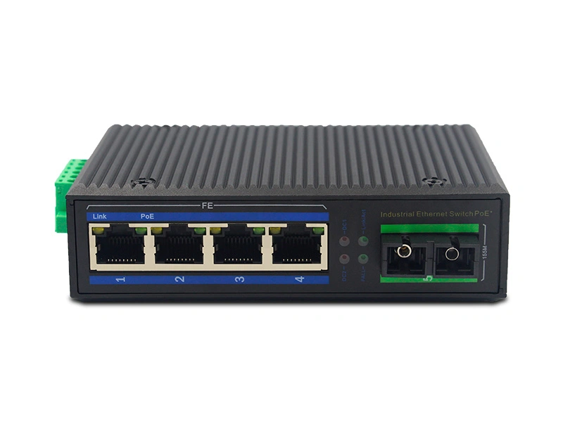 10/100Mbps Industrial Ethernet PoE Switch with 1 Optical Port 4 Electrical Ports Wholesale