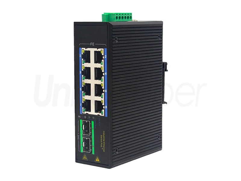 Unmanaged 100M 8 Electrical Ports 0/100/1000M 2 SFP Ports Industrial Ethernet PoE Switch Manufactures