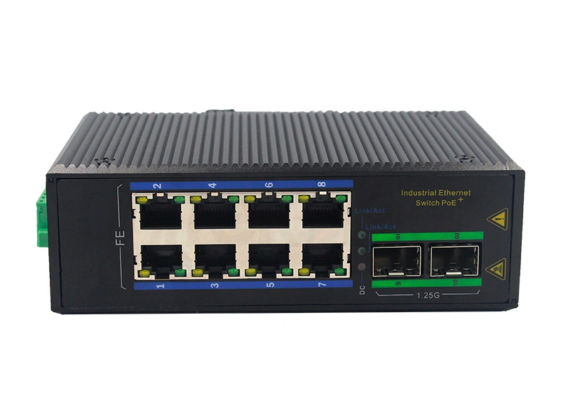 Unmanaged 100M 8 Electrical Ports 0/100/1000M 2 SFP Ports Industrial Ethernet PoE Switch Manufactures