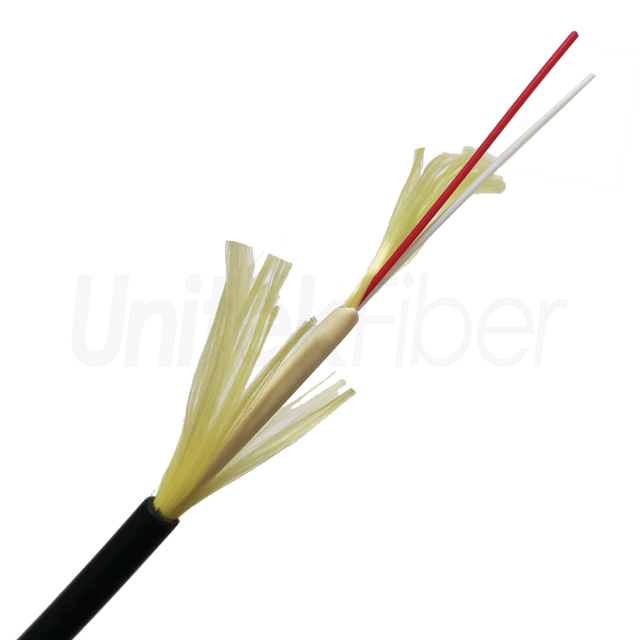 indoor outdoor tight buffer fiber optic drop cable 4 5mm sm g657a1 1 core aramid yarn double jacket lszh