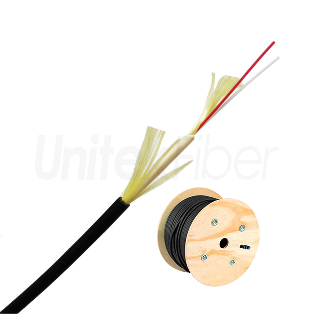 Indoor/Outdoor Tight Buffer Fiber Drop Cable 4.5mm SM G657 2 Core Aramid Yarn Double Jacket LSZH