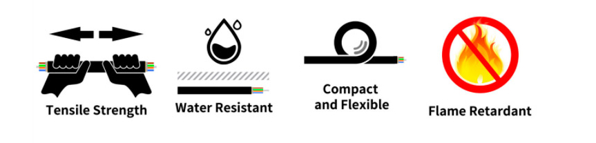 FTTH Outdoor Fiber Optical Drop Cable GJXFH SM 2x5mm G657A1 G657A2 2 4 6 Core LSZH Black Jacket