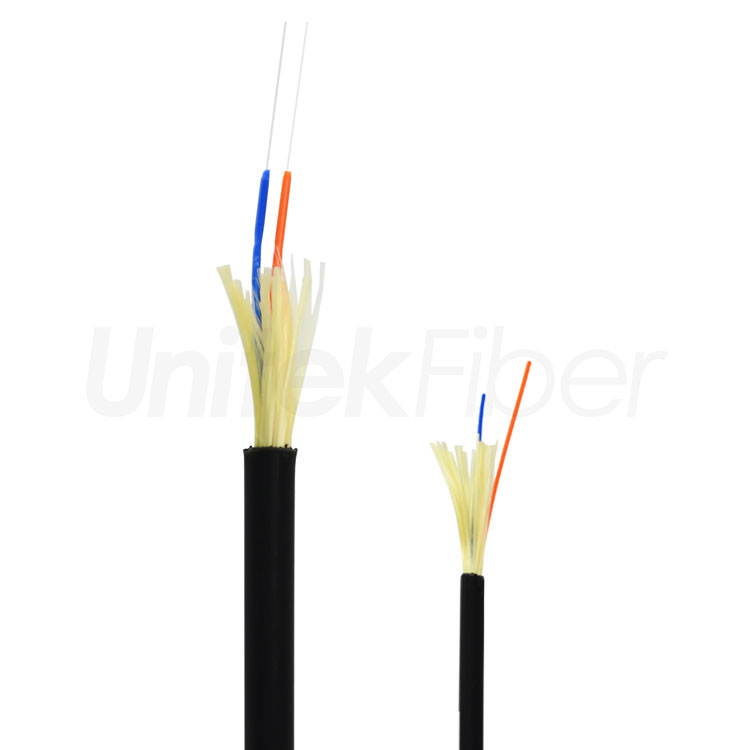 Indoor/Outdoor Tight Buffer Fiber Optic Drop Cable 3.6mm SM G657A1 1 core Aramid Yarn Single Jacket LSZH-OFNP