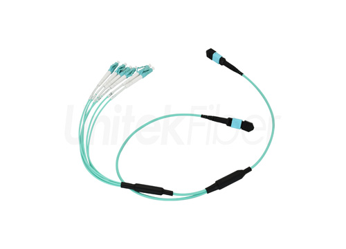 mtp mpo fiber cablemultimode om3 12f mpo to mpo6lc distribution fiber optic jumper lszh