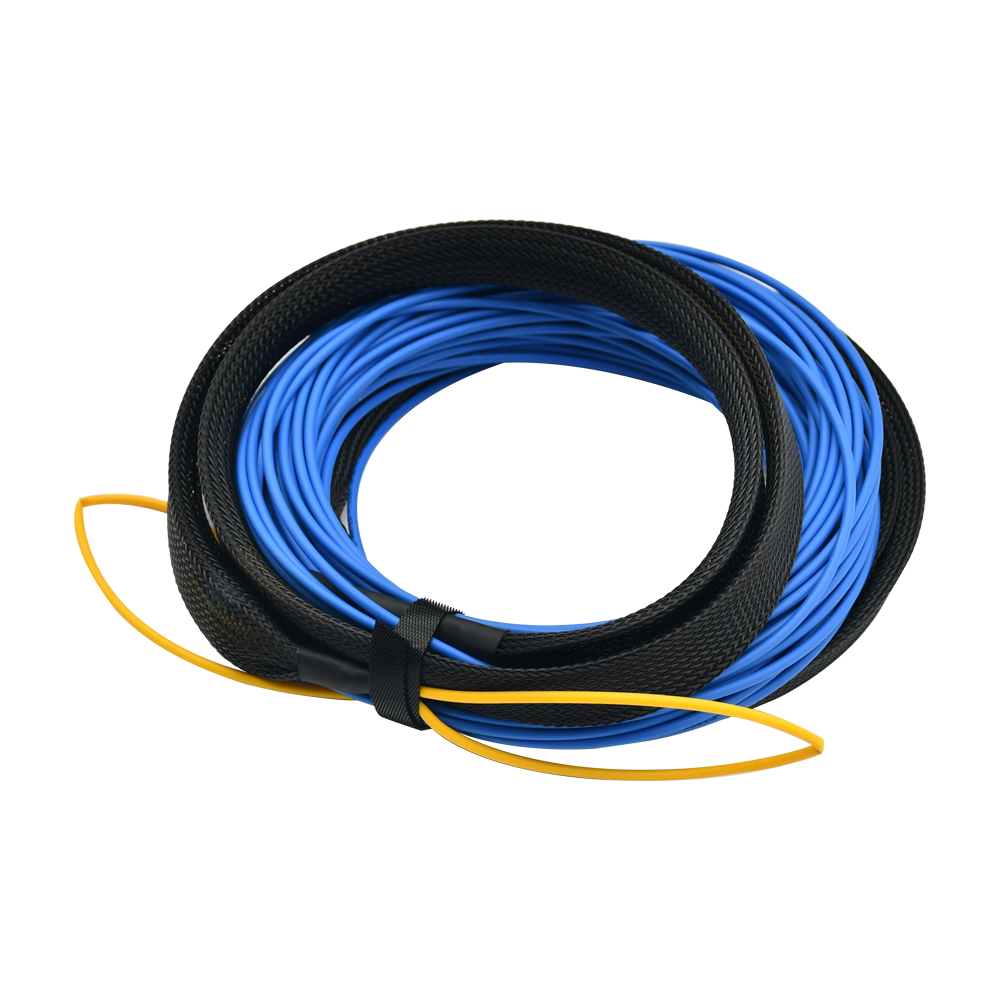 MTP MPO Fiber Cable|High Density Armored 8 12 24 Core Multimode OM3 Pulling Eye Fiber Optic Jumper LSZH