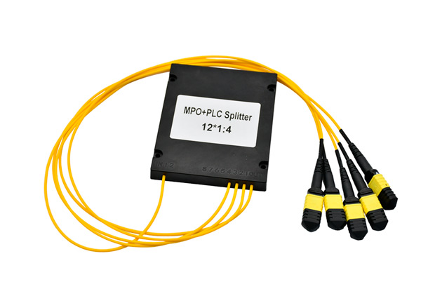 Fiber Optic Splitter1x4 ABS Cassette MPO MTP Single Mode Optical PLC Splitter 1260-1650nm Wavelength