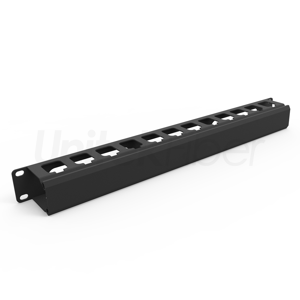 Fiber Optic Cable Manager|24 Slots 2U 19 Inch Aluminum Single Sided Horizontal Cable Managment Bar